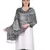 Black & Off White Floral Viscose Jacquard Shawl (70x200 cm)