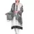 Black & Off White Floral Viscose Jacquard Shawl (70x200 cm)
