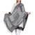 Black & Off White Floral Viscose Jacquard Shawl (70x200 cm)