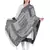 Black & Off White Floral Viscose Jacquard Shawl (70x200 cm)