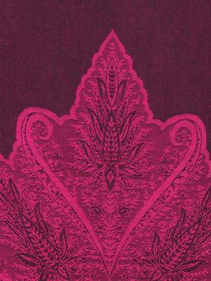 Fuchsia & Black Floral Viscose Jacquard Shawl (70x200 cm) 4