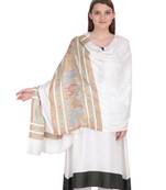 White & Multicolour Viscose Shawl (70x200 cm)