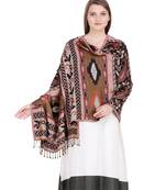 Brown & Multicolour Viscose Shawl (70x200 cm)