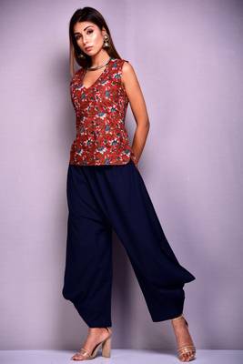 Dark-blue printed cotton kurta-sets 3