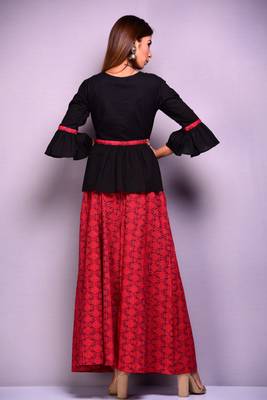 Black plain cotton kurta-sets 2