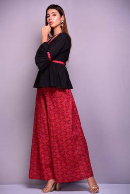 Black plain cotton kurta-sets 3