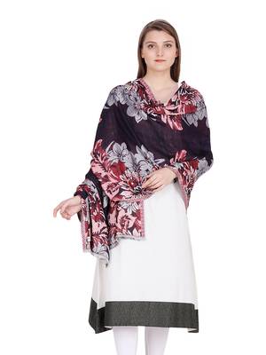 Brown & Multicolour Viscose Jacquard Reversible Shawl (65X200 cm) 1