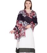 Brown & Multicolour Viscose Jacquard Reversible Shawl (65X200 cm)