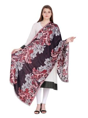 Brown & Multicolour Viscose Jacquard Reversible Shawl (65X200 cm) 3