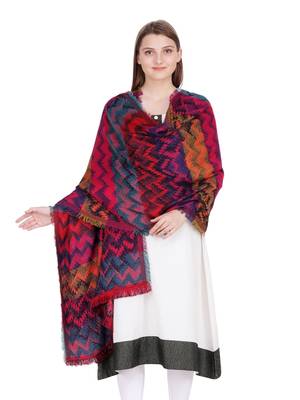 Maroon & Multicolour Modal Jacquard Design Shawl (70X210 cm) 1