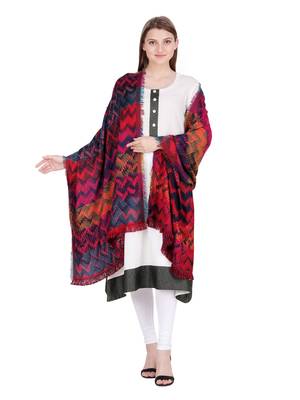 Maroon & Multicolour Modal Jacquard Design Shawl (70X210 cm) 2