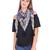purple And Multicolour Cotton Tassels Square Scarf (100X100 cm)