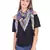 purple And Multicolour Cotton Tassels Square Scarf (100X100 cm)