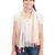 Off White and Multicolour Cotton Tassels Long Scarf (50X180 cm)