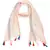 Off White and Multicolour Cotton Tassels Long Scarf (50X180 cm)