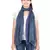 Navy Blue Doted Viscose Lurex Frayed Stole (70X180 cm)