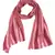 Peach Striped Viscose Frayed Stole (70X180 cm)