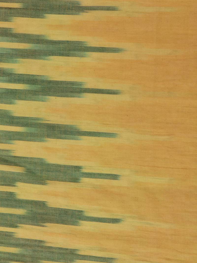 Mustard Cotton Abstract Printed Fringed Scarf (45X200 cm)