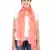 Coral Art Silk Striped Fringed Scarf (65X200 cm)