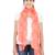 Coral Art Silk Striped Fringed Scarf (65X200 cm)