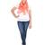 Coral Art Silk Striped Fringed Scarf (65X200 cm)