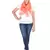 Coral Art Silk Striped Fringed Scarf (65X200 cm)