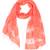 Coral Art Silk Striped Fringed Scarf (65X200 cm)