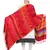 Red and Multicolor Viscose Jacquard Geometric Shawl (70x200 cm)