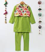 Green Stylish Boys Kurta Pyjama set