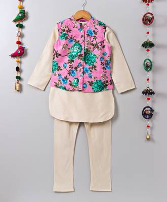 White Stylish Boys Kurta Pyjama set 1