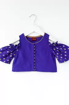 Blue Stylish Girls Top with Palazzos set