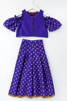 Blue Stylish Girls Top with Palazzos set