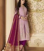 Pink Embroidered Georgette Salwar