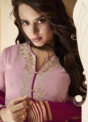 Pink Embroidered Georgette Salwar 2
