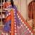 Royal blue Color Patola Printed Pochampally ikkat cotton saree with 5 inch zari border with blouse