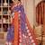 Royal blue Color Patola Printed Pochampally ikkat cotton saree with 5 inch zari border with blouse