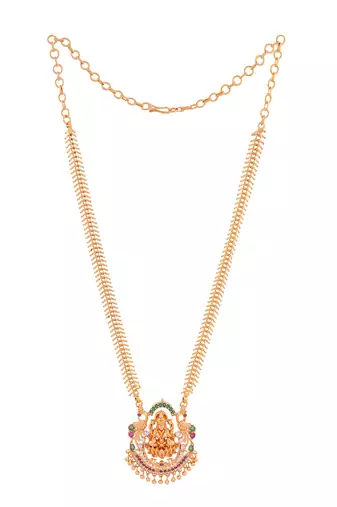 Golden necklace with big Laxmi pendant one gram gold