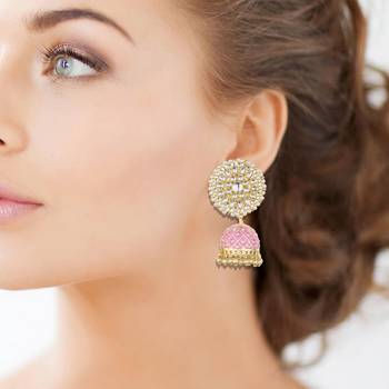 Pink Agate Jhumkas 1