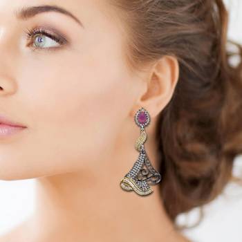Pink Cubic Zirconia Danglers Drops 1