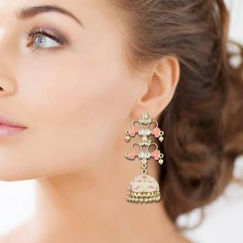 Pink Agate Jhumkas 1