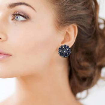 Blue Cubic Zirconia Danglers Drops 1