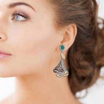 Green Cubic Zirconia Danglers Drops 1