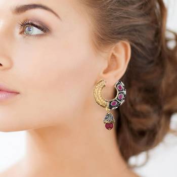 Maroon Cubic Zirconia Danglers Drops 1