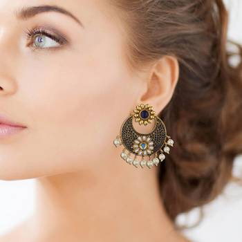 Black Agate Danglers Drops 1