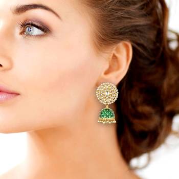 Green Agate Jhumkas 1