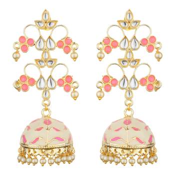 Pink Agate Jhumkas 3