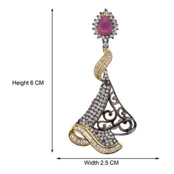 Pink Cubic Zirconia Danglers Drops 3