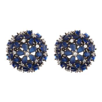 Blue Cubic Zirconia Danglers Drops 3