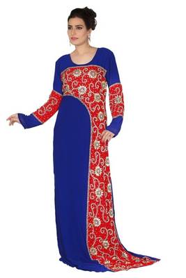 Multicolor embroidered georgette islamic kaftans 1
