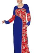 Multicolor embroidered georgette islamic kaftans